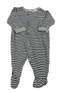Antracitovo-bílý pruhovaný overal H&M