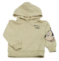 Smetanová mikina s Mickeym a kapucí 