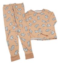 Broskvové pyžamo se zebrami George