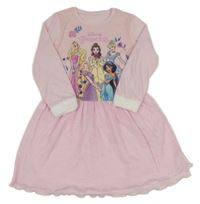 Růžové šaty s princeznami a tylovou sukní George