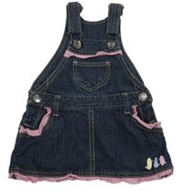 Tmavomodré laclové rifle s volánky a ptáčky Impidimpi