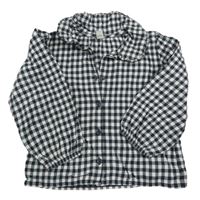 Tmavomodro-bílá kostkovaná halenka s límečkem Tu