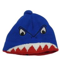 Modro-červeno-bílá čepice - žralok 