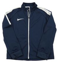 Tmavomodro-bílá propínací sportovní mikina s logem Nike