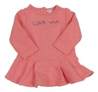 Růžová šatová prošívaná šatoá mikina s nápisem 