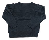 Tmavomodrý melírovaný svetr se žebrováním Next