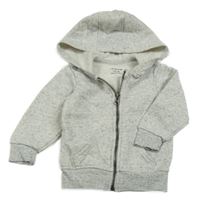 Šedá melírovaná propínací mikina s kapucí Primark