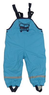 Světlemodré voděodolné laclové kalhoty s autem Topomini