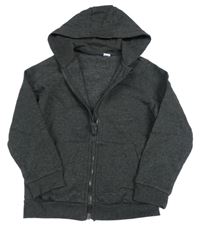 Tmavošedá propínací mikina s kapucí zn.tu