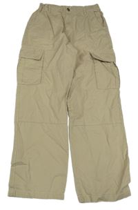Béžové plátěné široké cargo kalhoty H&M
