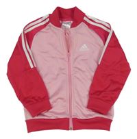 Růžová propínací sportovní mikina s logem Adidas