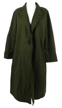 Dámský tmavozelený flaušový kabát Emery Rose 