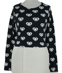 Dámské černé srdíčkované crop triko New Look 