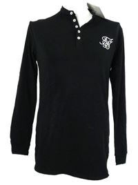 Nové - Pánské černé triko s knoflíčky SikSilk 