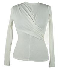 Dámské bílé žebrované triko s řasením Topshop 