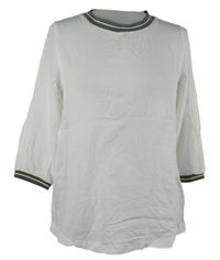 Dámská bílá halenka se šedým lemem Up2Fashion 