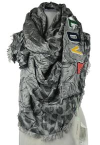 Nové - Dámská šedá vzorovaná šála Codello 