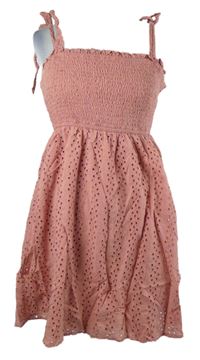 Dámské růžové žabičkové madeirové šaty Hollister 