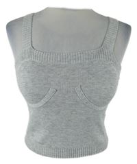 Dámský šedý pletený crop top Asos 