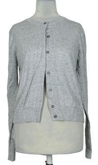 Dámský šedý melírovaný propínací svetr H&M