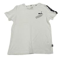 Bílo-černé tričko s logem Puma
