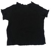 Černé žebrované tričko 