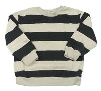 Černo-béžová pruhovaná mikina H&M