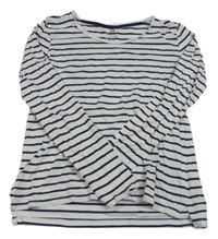 Bílo-tmavomodré pruhované triko H&M