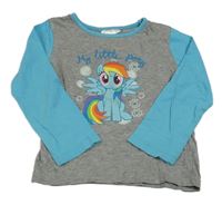 Šedo-azurové triko s My little Pony 