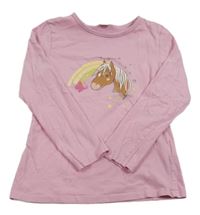 Světlereůžové triko s koníkem kids