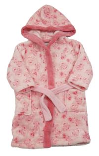 Světlerůžový chlupatý župan s Minnie a kapucí Disney