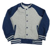 Šedo-tmavomodrá prošívaná baseballová mikina Pepperts