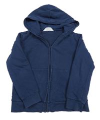 Tmavomodrá propínací mikina s kapucí H&M