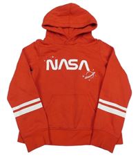 Červená mikina s nápisem a kapucí H&M