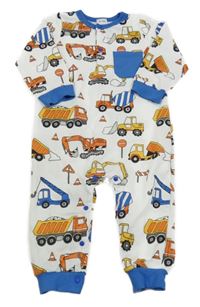 Bílý teplákový overal s bagry