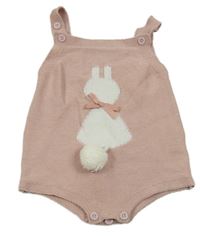 Růžové pletené body se zajíčkem 