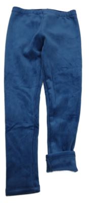 Modré žebrované sametové legíny Sinsay