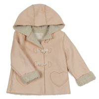 Světlerůžový semišový zateplený kabátek s kapucí Yd.