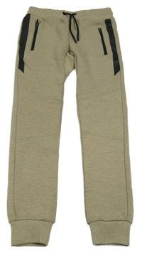 Béžovo-černé tepláky Hema