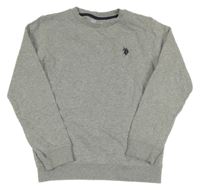 Světlešedá mikina s výšivkou U.S.Polo Assn