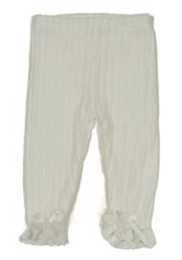 Bílé žebrované úpletové kalhoty Shein