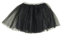 Černo-stříbrná tylová sukně 