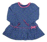 Tmavomodré šaty se srdíčky a mašličkou