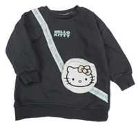 Tmavošedá mikina Hello Kitty s našitou kabelkou