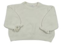 Smetanový žebrovaný svetr Zara