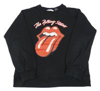 Černá mikina se rty a jazykem - Rolling Stones Mango