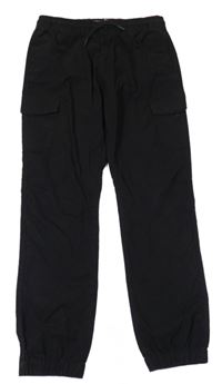 Černé cargo elastické rifle Denim Co.