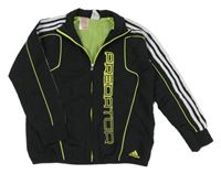 Černo-zelená šusťáková sportovní bunda Adidas