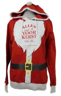 Pánská červená mikina s kapucí - Santa