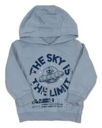 Světlemodrá mikina s UFO a kapucí F&F